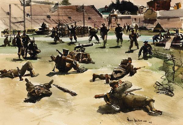 Appraisal: Barse Miller American - Army in action Kezar Stadium San