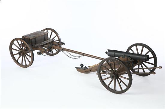 Appraisal: MODEL CANNON AND CAISSON American or European th century iron