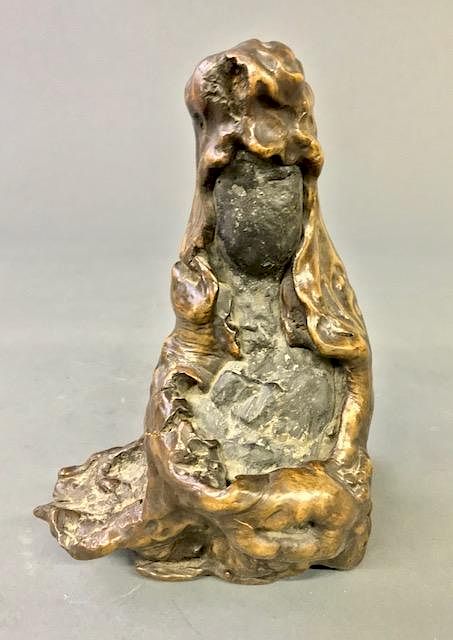 Appraisal: Chinese Root Carved Kwan-Yin Chinese root carved Kwan-Yin circa h