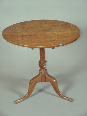 Appraisal: A George III oak tripod table late th century the