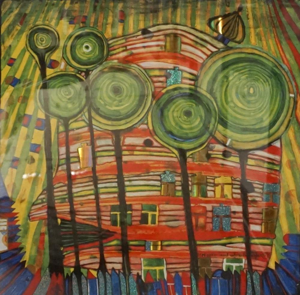 Appraisal: After Friedensreich Hundertwasser Austrian - 'Blobs Grow in Beloved Gardens'