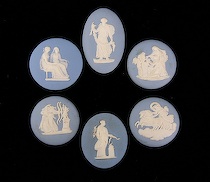 Appraisal: Six Wedgwood Light Blue Jasper Loose Medallions ca late 's