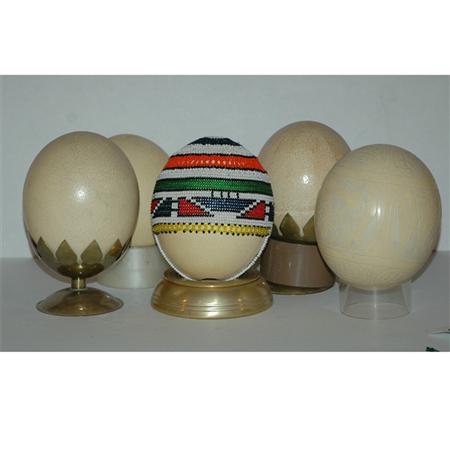 Appraisal: Group of Five Ostrich Eggs Estimate -