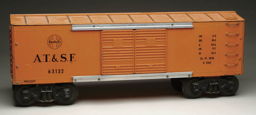 Appraisal: SMITH-MILLER AT SF FREIGHT CAR Large orange freight car on