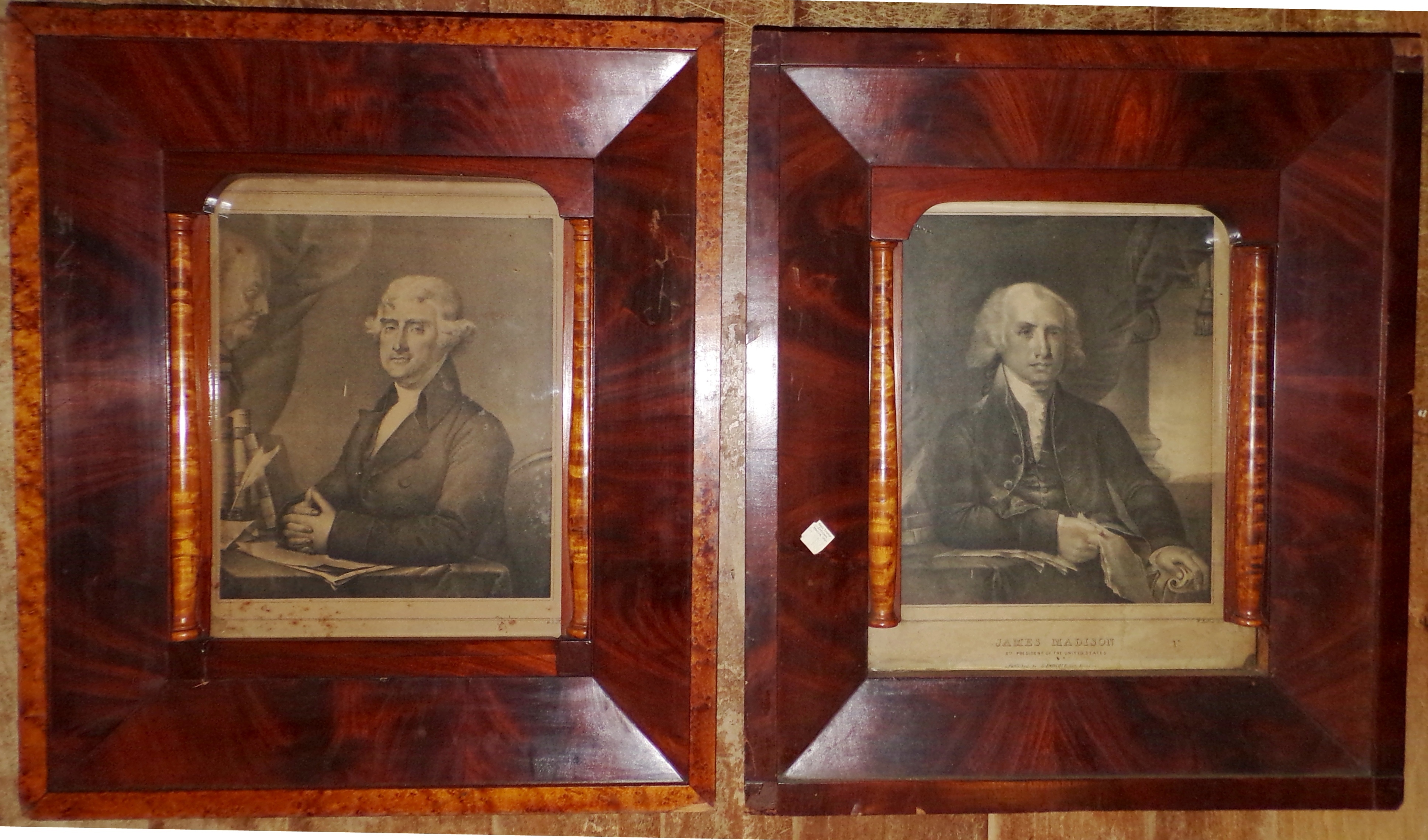 Appraisal: Pair of Presidential lithographs after Gilbert Stuart- Thomas Jefferson James