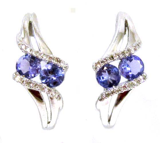 Appraisal: PAIR OF TANZANITE AND DIAMOND EARRINGS each k white gold