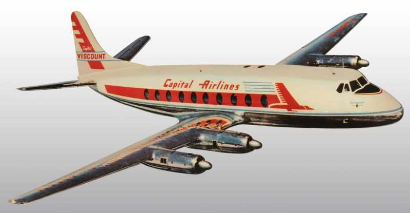 Appraisal: Capital Airlines Plane Die-Cut Poster Description s Miniscule edge wear