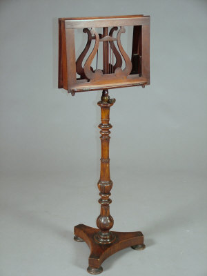 Appraisal: A William IV mahogany duet music stand The adjustable slopes