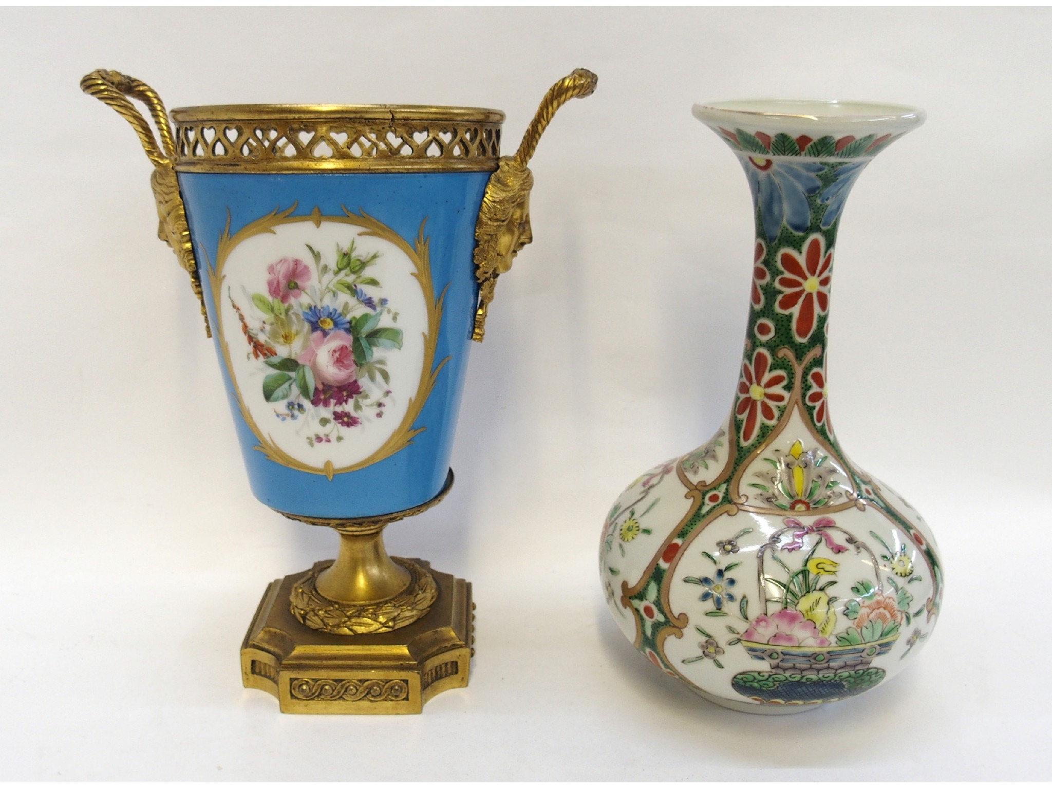 Appraisal: A Japanese porcelain vase and a Continental porcelain urn with