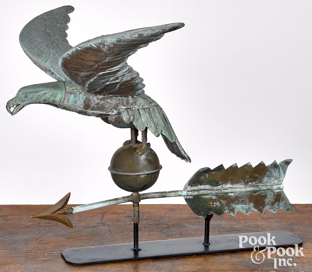 Appraisal: Copper eagle weathervane th c Copper eagle weathervane th c