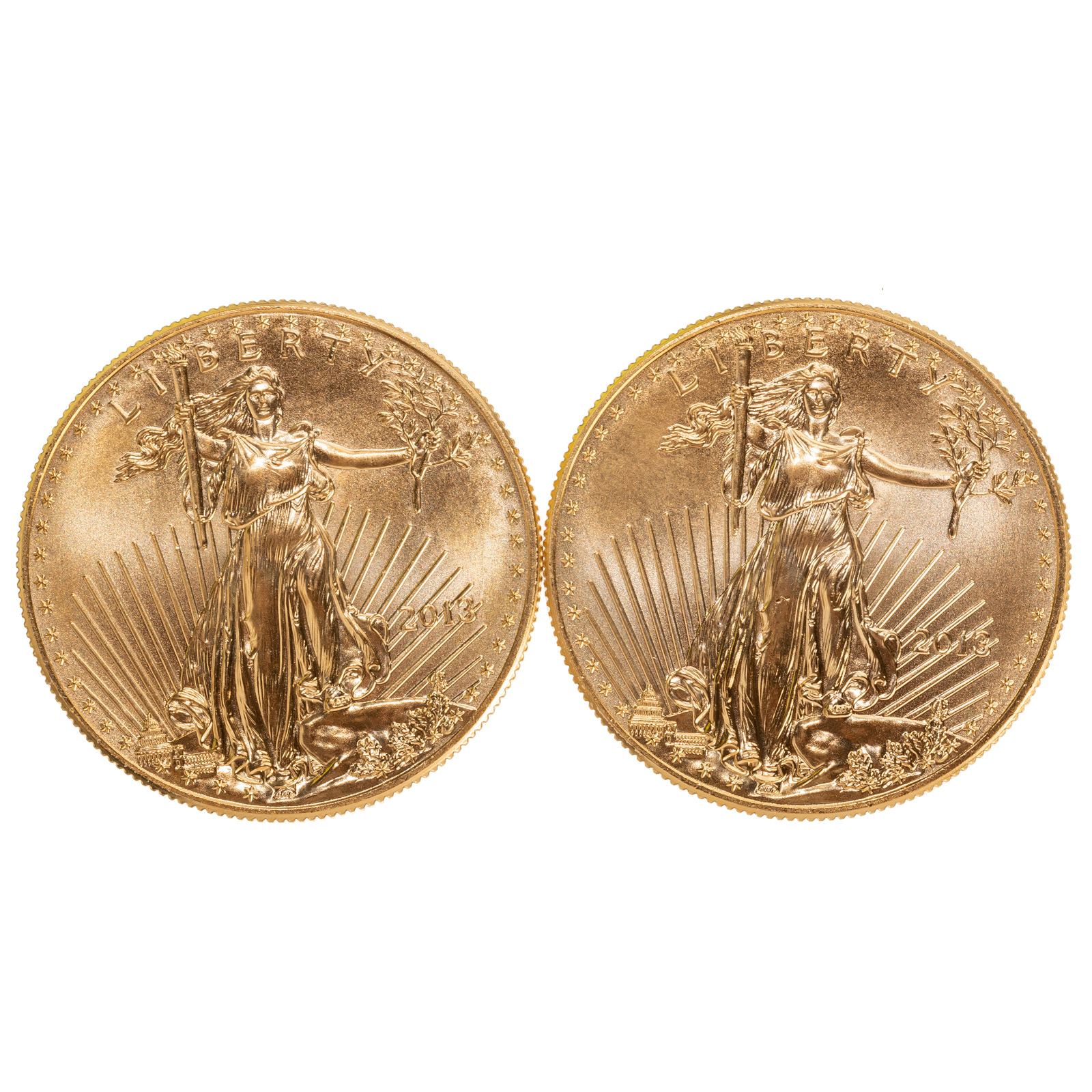 Appraisal: A PAIR OF OUNCE GOLD AMERICAN EAGLES