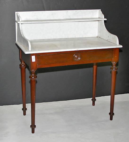 Appraisal: A Victorian mahogany and marble washstand circa height in width