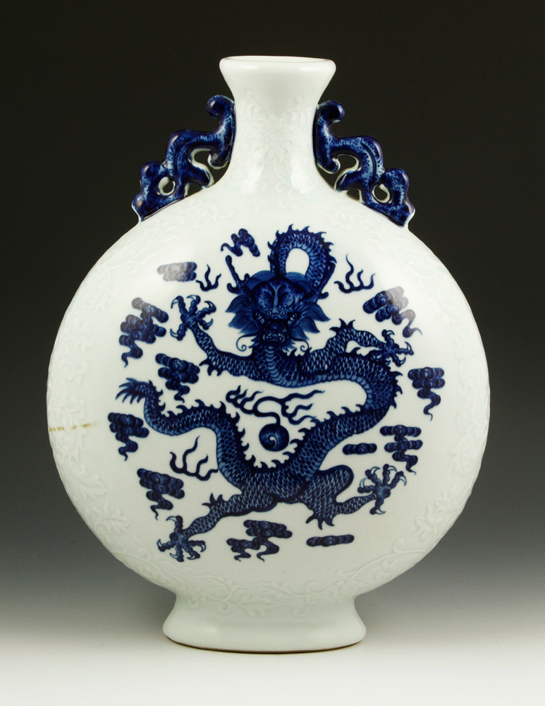 Appraisal: - Ming Style Blue and White Mei Vase Ming style