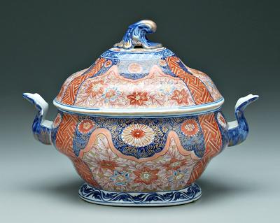 Appraisal: Imari tureen fine red and cobalt decoration with gilt highlights