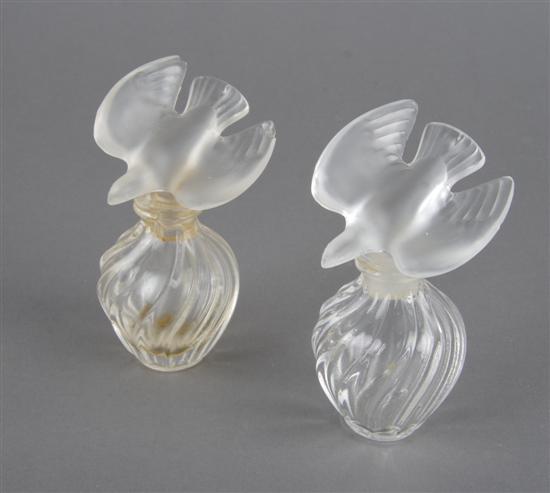 Appraisal: Two Lalique Perfume Bottles Height inches