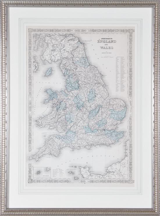 Appraisal: England and Wales map by A J Johnson c Johnson's