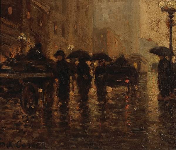 Appraisal: Frank Coburn - Rainy City Street signed 'Frank Coburn' lower