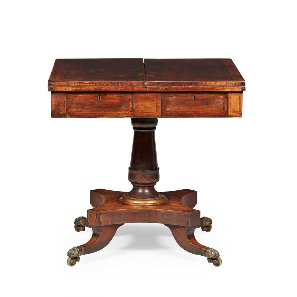 Appraisal: Y REGENCY ROSEWOOD YEW AND PARCEL-GILT CENTRE SOFA TABLE EARLY