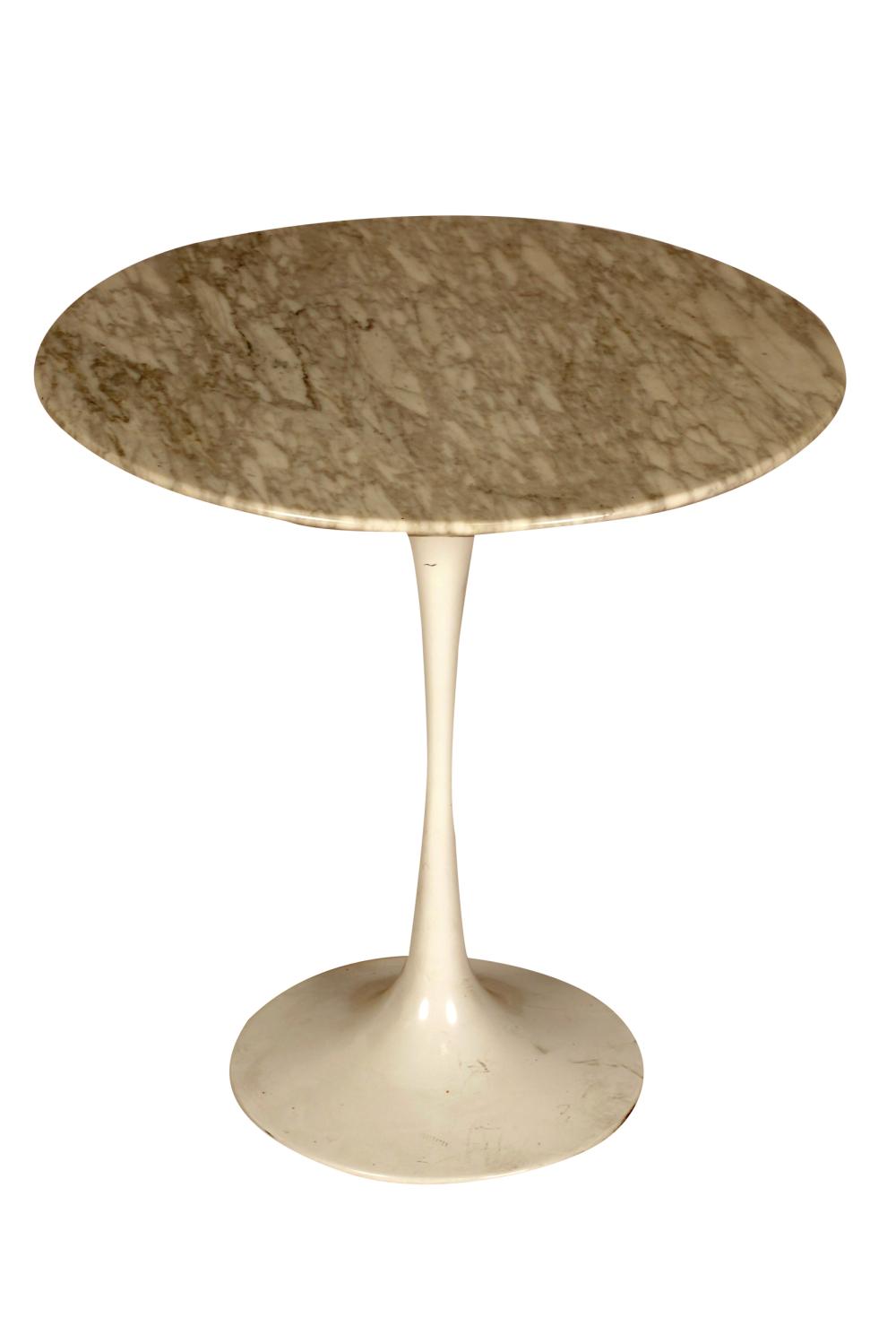 Appraisal: SAARINEN-STYLE END TABLEmarked Made in China the stone top on