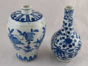 Appraisal: Two Chinese ceramic blue and white vases one tall onion