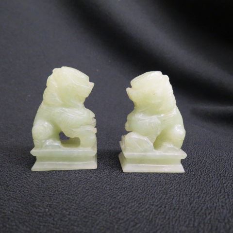 Appraisal: Jade Foo Dog Figurines