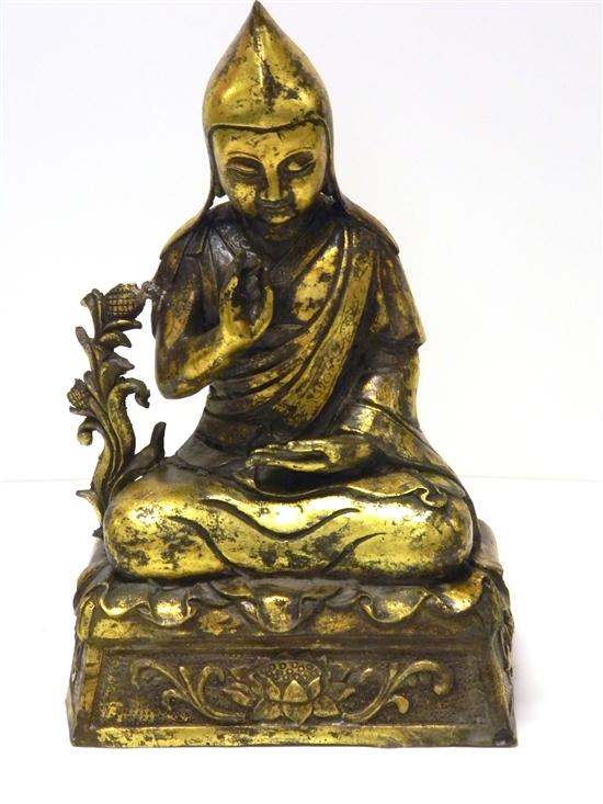 Appraisal: Gilt bronze figure of Sakya Pandita - the honoific title