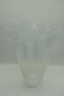 Appraisal: Large Opaline Glass Handkerchief Vase Large opaline glass handkerchief vase