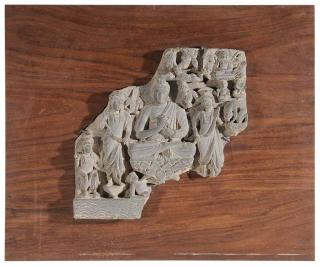 Appraisal: Carved and Sculpted Schist Frieze Pakistani Gandhara Period finely carved