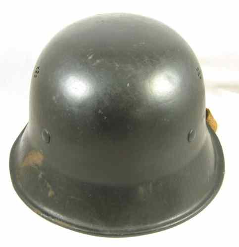 Appraisal: GERMAN WORLD WAR TWO POLICE HELMET black paint no decals