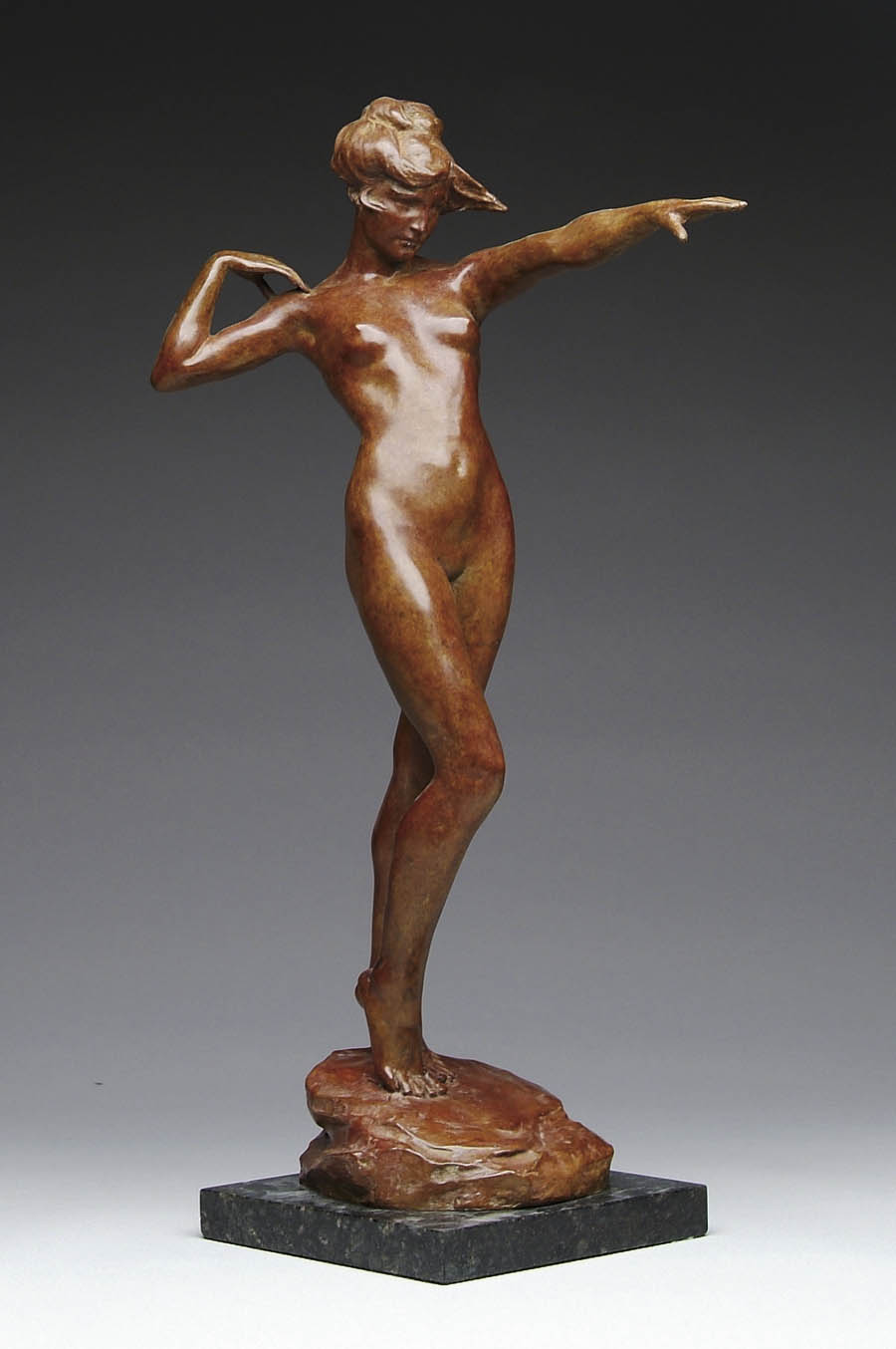 Appraisal: HARRIET WHITNEY FRISHMUTH American - THE LEAF Mottled brown patina