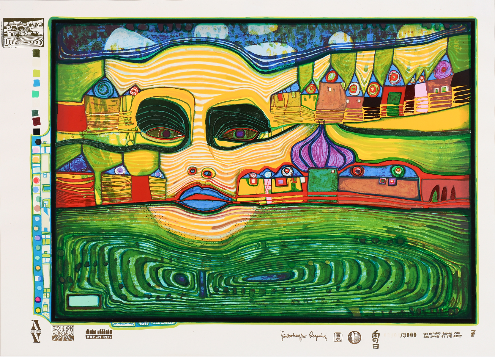 Appraisal: HUNDERTWASSER Friedensreich Austrian - ''Irinaland Over the Balkans'' from Look