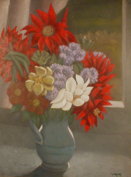 Appraisal: David Vango thC Still life of flowers in a vase