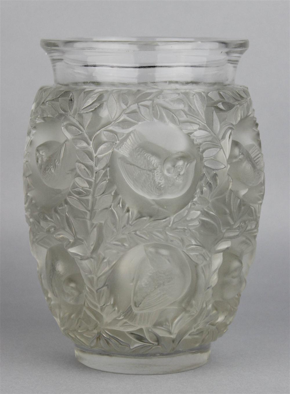 Appraisal: LALIQUE MOLDED AND FROSTED GLASS BAGATELLE VASE post World War