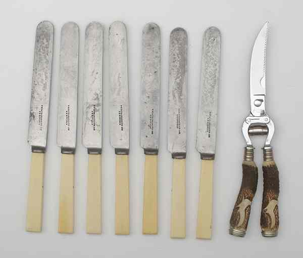 Appraisal: Wheatman Smith Sheffield Cutlery Knives Lot of ivory handled knives