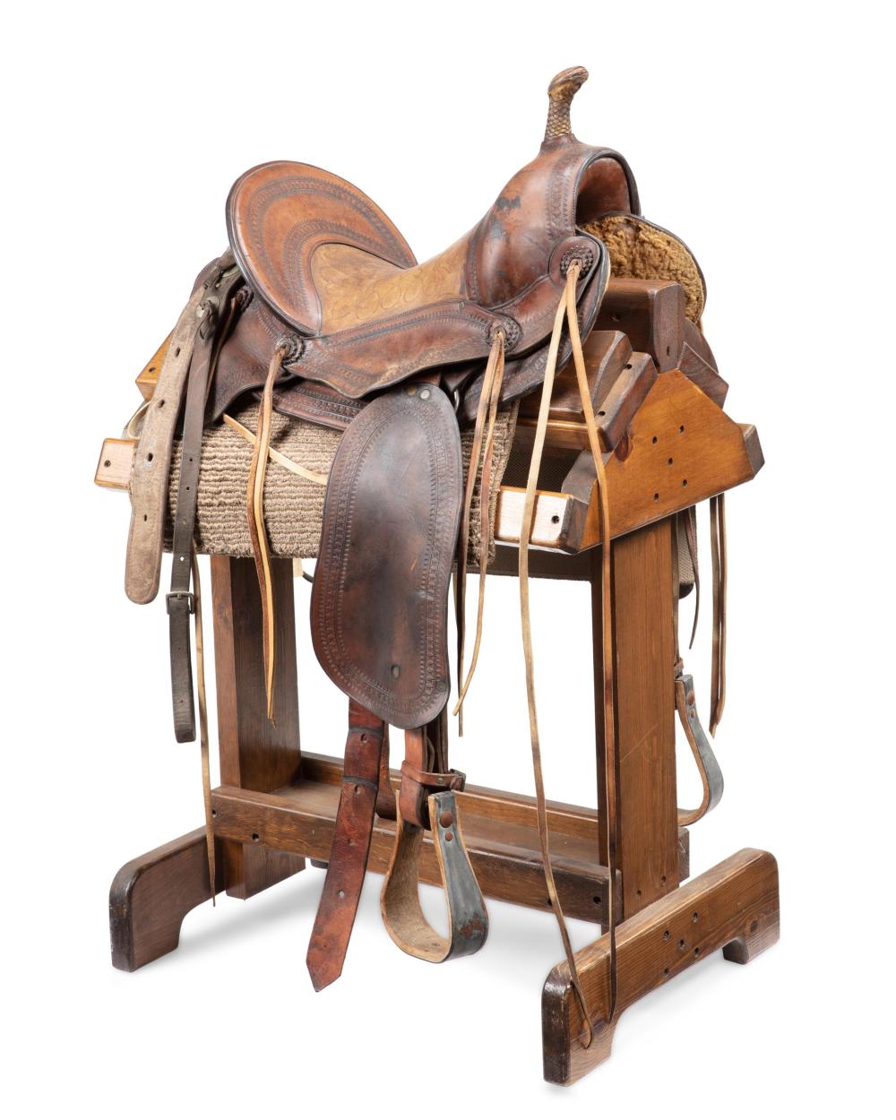 Appraisal: An early Western show saddle by Theodore Lachambre Circa -