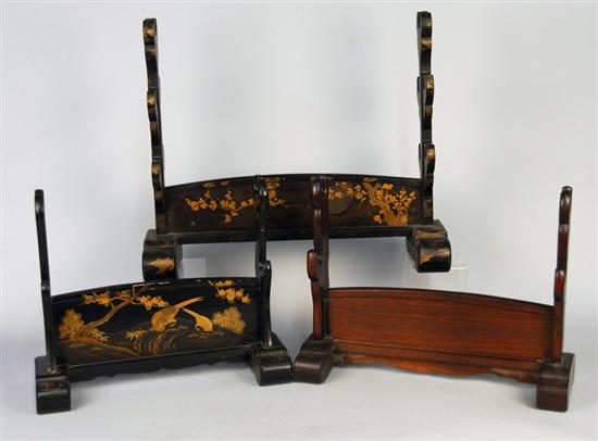 Appraisal: TWO JAPANESE LACQUER SWORD STANDS length of larger inches together