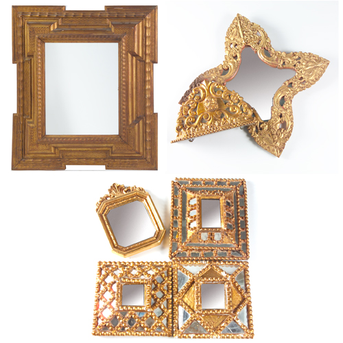 Appraisal: Six gilded mirrors in various sizes ages and conditions Largest