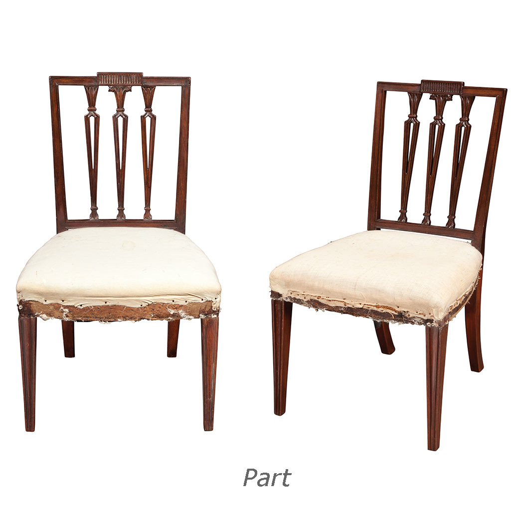 Appraisal: Set of Twelve George III Mahogany Dining Chairs Each rectangular