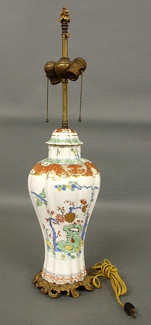 Appraisal: - Asian porcelain covered urn probably th c with fire