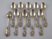 Appraisal: A set of ten Viennese coffee spoons with fine rococo