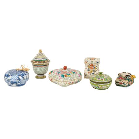 Appraisal: Group of Asian Articles Together with a Continental Papier Mache