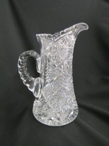 Appraisal: Cut Glass Pitcher starburst cane and fan designs fancy cross-hatching