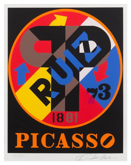 Appraisal: Sale Lot Robert Indiana American b Picasso from The American