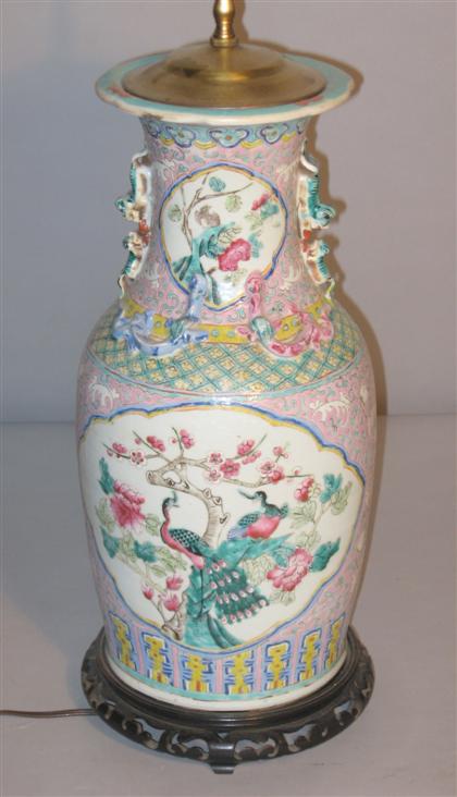 Appraisal: Chinese famille rose porcelain vaselate qing dynasty