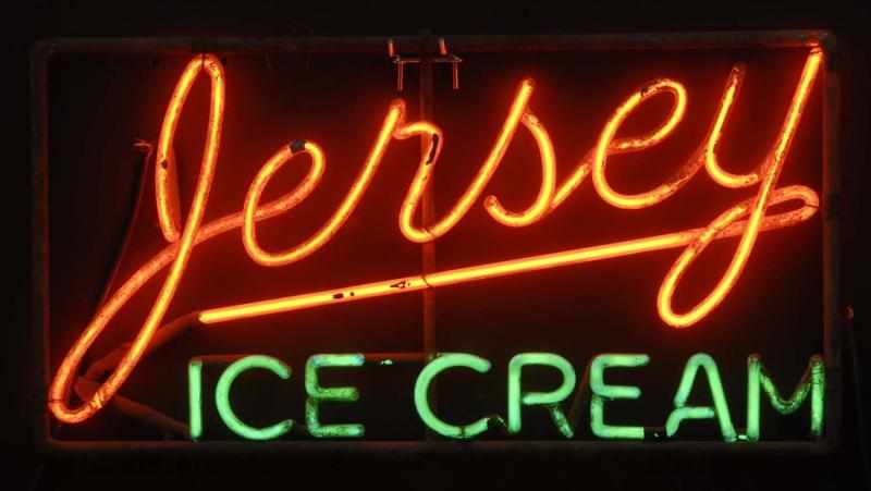 Appraisal: Jersey Ice Cream Neon Sign Description s Red and green