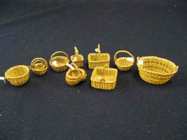 Appraisal: Collection of Miniature Baskets byBartlett shaker style mostly '' to