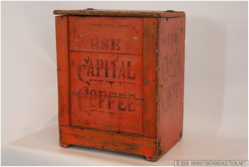 Appraisal: CAPITOL COFFEE COUNTRY STORE WOODEN BOX W x H x