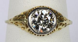 Appraisal: Art Deco diamond k and k gold ring Art Deco