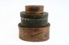 Appraisal: SHAKER BOXES - Three graduated Shaker oval wooden covered boxes