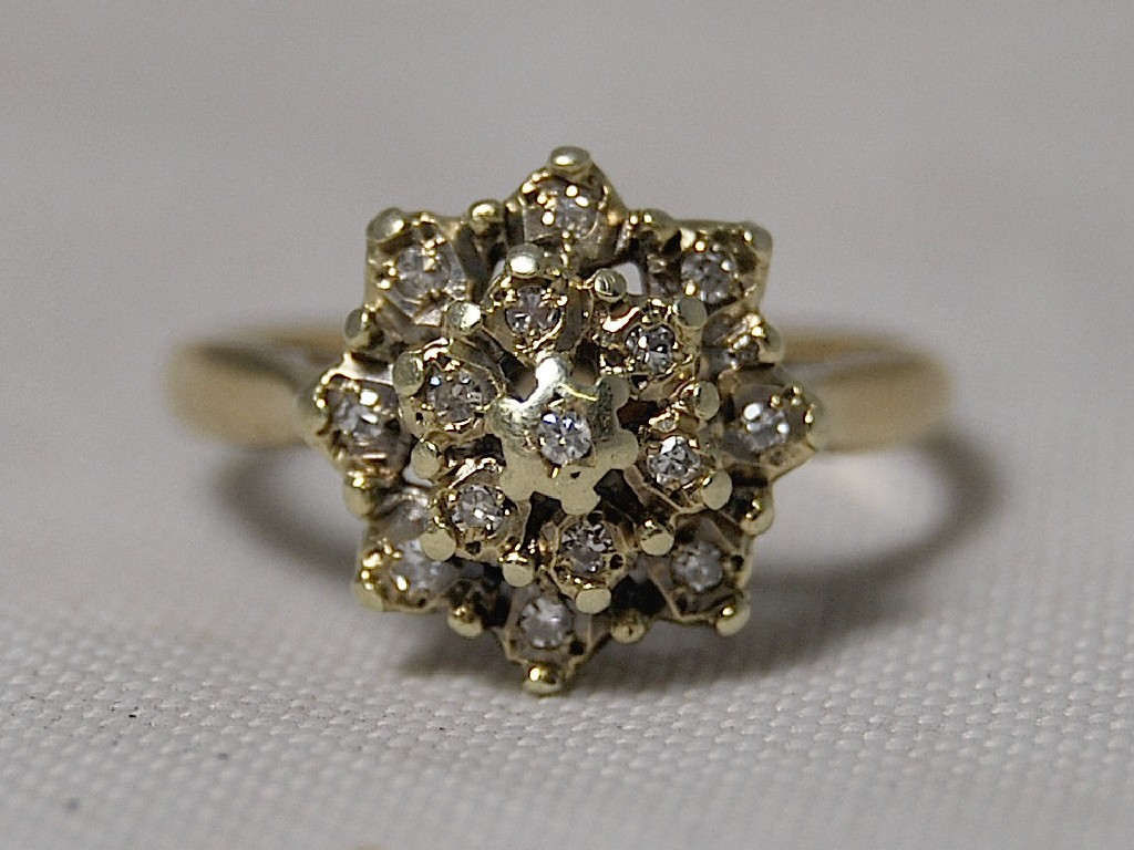 Appraisal: A ct gold -tier diamond cluster ring